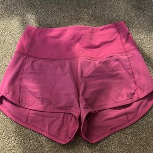 Lululemon Sonic Pink Speed Up High Rise 2.5”Shorts